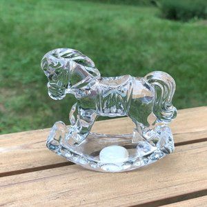 Lead crystal rocking horse figurine